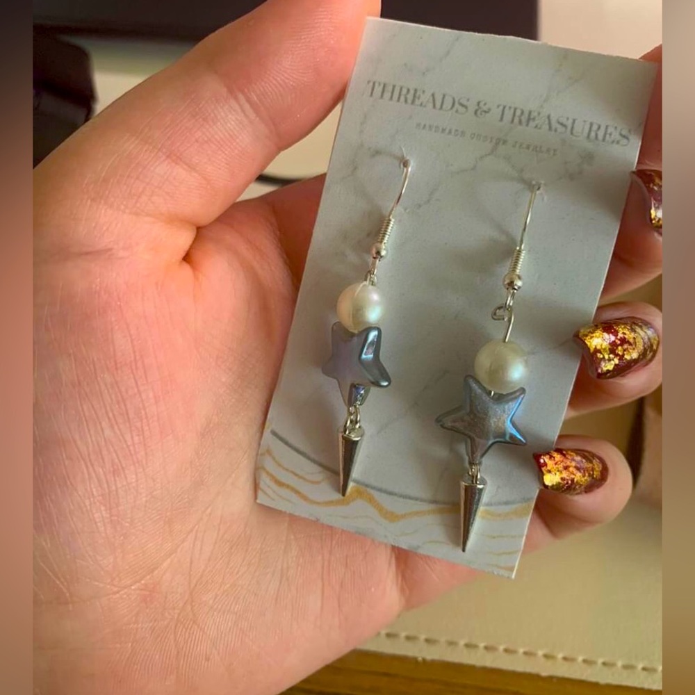 Star and Moon Dangle Earrings